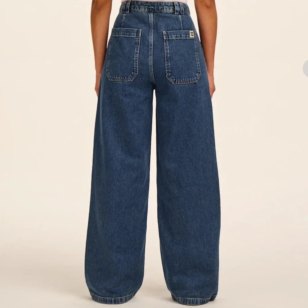 ✨Lucy & Yak Women's Mid Wash Blue High Waisted Wide-Leg Jeans NWT✨ - Picture 12 of 16